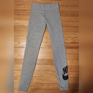 NEW Nike Leggings Logo Swish on Leg Thick Material Supportive Wide Waistband XS